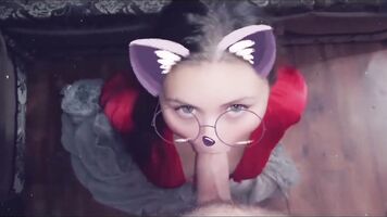 Cutie en Snapchat Chupa el Pene Enorme de su Novio
